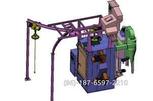 מכונת פיצוץ עם קולב יכולה לעמוד בדרישות הסרת חלודה עבור עבודות שונות מלקוחות ...